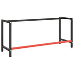 Metal Work Bench Frame 180cm Matte Black Red | HomeAndLiving
