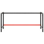 Metal Work Bench Frame 180cm Matte Black Red | HomeAndLiving