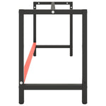 Metal Work Bench Frame 180cm Matte Black Red | HomeAndLiving