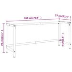 Metal Work Bench Frame 180cm Matte Black Red | HomeAndLiving