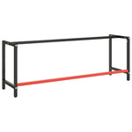 Metal Work Bench Frame 220cm Matte Black Red | HomeAndLiving