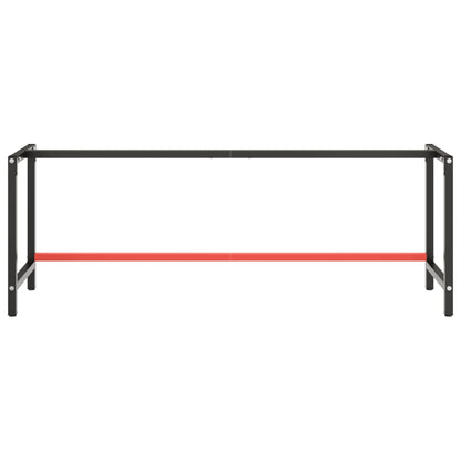 Metal Work Bench Frame 220cm Matte Black Red | HomeAndLiving