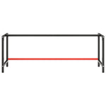 Metal Work Bench Frame 220cm Matte Black Red | HomeAndLiving