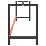 Metal Work Bench Frame 220cm Matte Black Red | HomeAndLiving