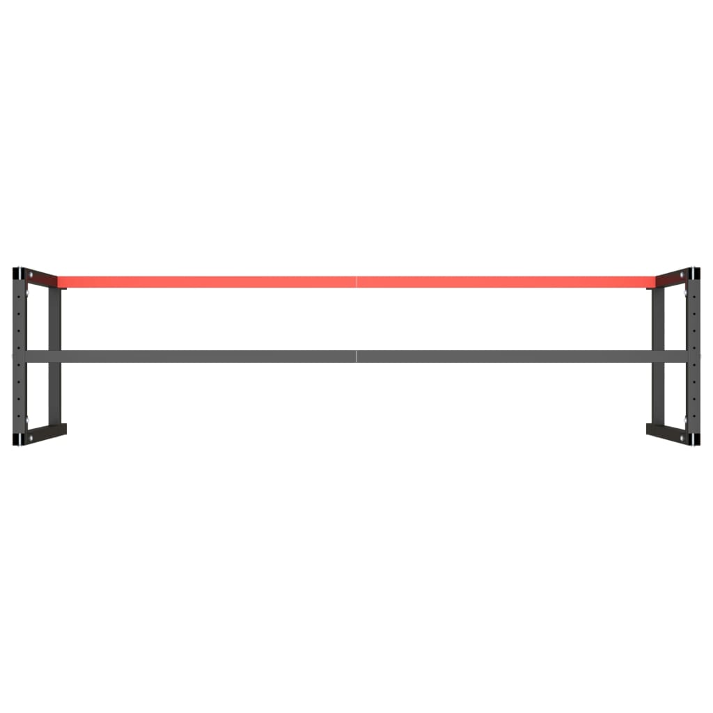 Metal Work Bench Frame 220cm Matte Black Red | HomeAndLiving