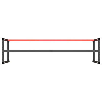 Metal Work Bench Frame 220cm Matte Black Red | HomeAndLiving