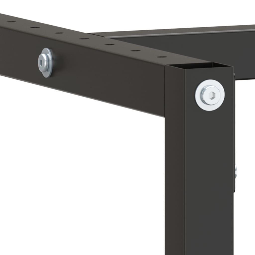 Metal Work Bench Frame 220cm Matte Black Red | HomeAndLiving