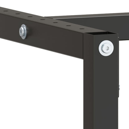 Metal Work Bench Frame 220cm Matte Black Red | HomeAndLiving