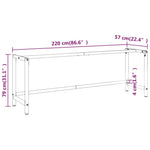 Metal Work Bench Frame 220cm Matte Black Red | HomeAndLiving