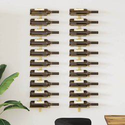 Wall Mounted Wine Rack 10 Bottles Gold Metal | HomeAndLiving