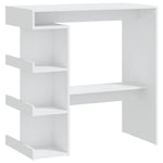 Bar Table With Storage Rack White Chipboard
