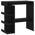 Bar Table With 3 Storage Rack Black Chipboard