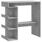 Bar Table With 3 Storage Rack Concrete Grey Chipboard