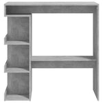 Bar Table With 3 Storage Rack Concrete Grey Chipboard