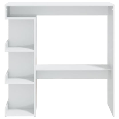 Bar Table With 3 Storage Rack High Gloss White