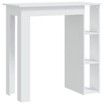 Bar Table With Shelf White Chipboard