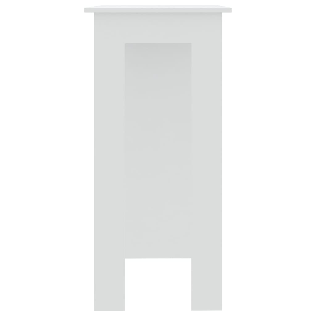 Bar Table With Shelf White Chipboard