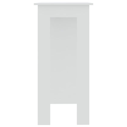 Bar Table With Shelf White Chipboard