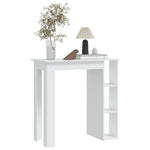 Bar Table With Shelf White Chipboard