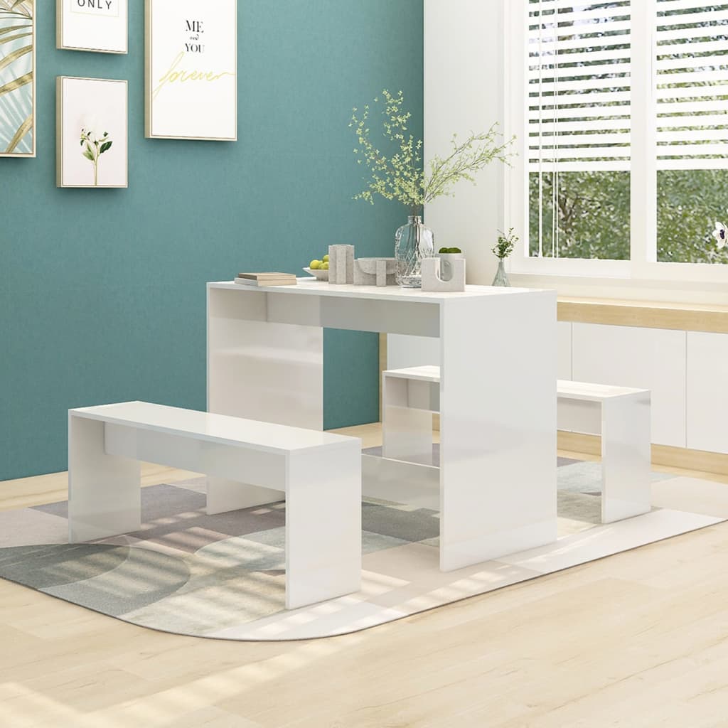 3 Piece Kitchen Dining Set Chipboard