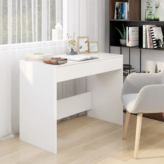 White Office Desk Drawers Engineered Wood | HomeAndLiving