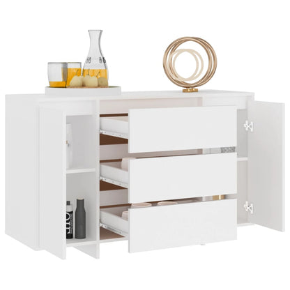 Buffets & Sideboard With 3 Drawers White Chipboard