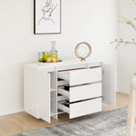 Buffets & Sideboard With 3 Drawers White Chipboard