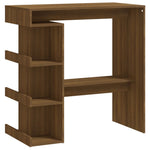Bar Table With Storage Rack Brown Oak Chipboard