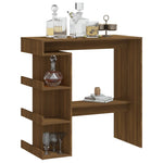 Bar Table With Storage Rack Brown Oak Chipboard