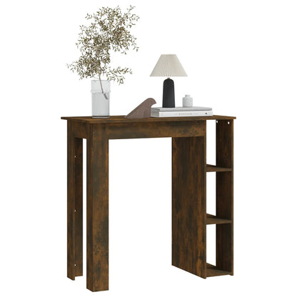 Bar Table With Shelf Smoked Oak Chipboard