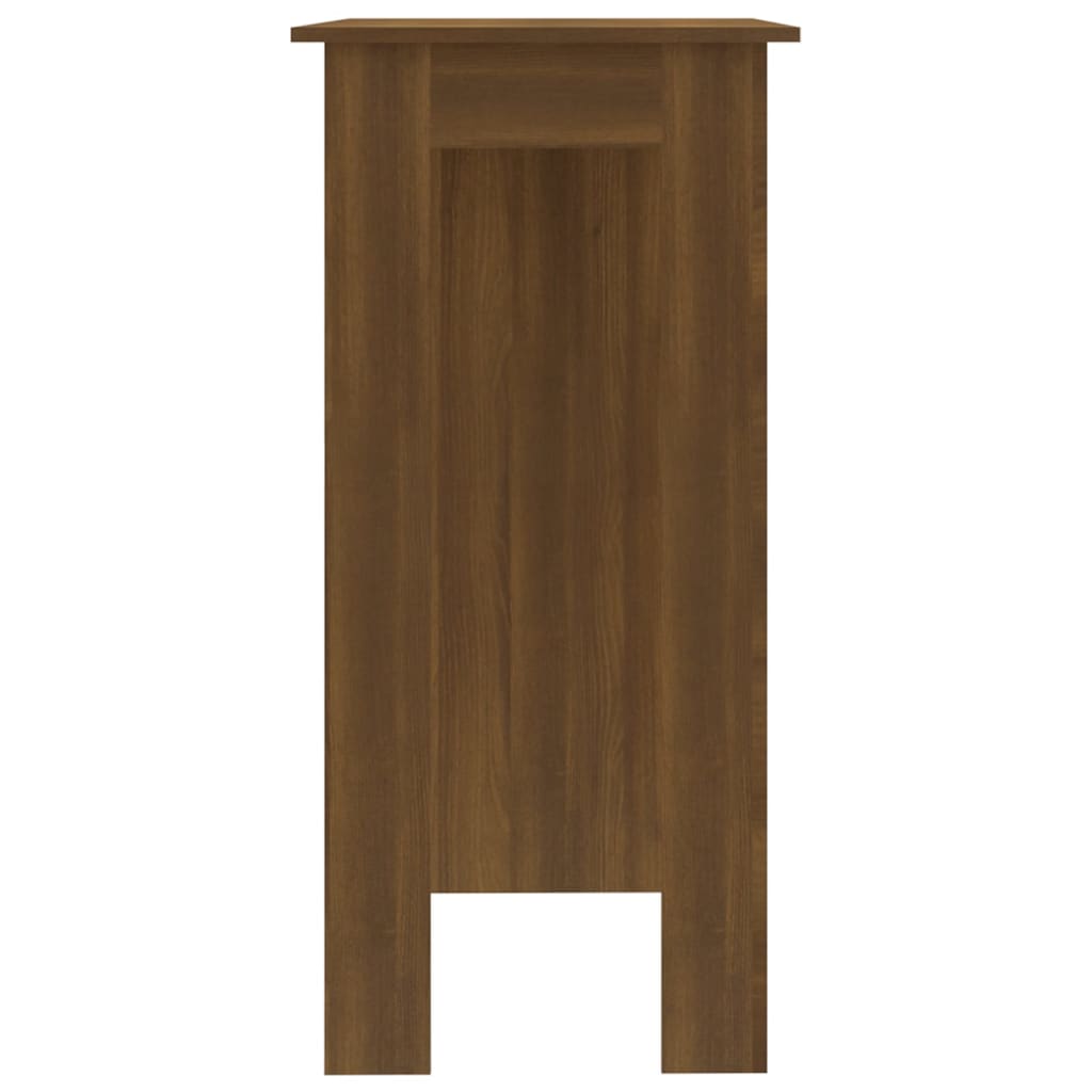 Bar Table With Shelf Brown Oak Chipboard
