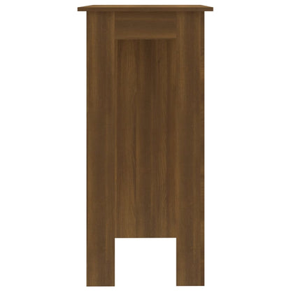 Bar Table With Shelf Brown Oak Chipboard
