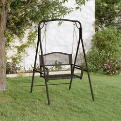 Comfortable Swing Bench 124 cm Black Living Space Upgrade Evening 