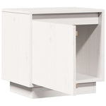White Bedside Cabinet Solid Pinewood Side Table Storage Unit Durable Design