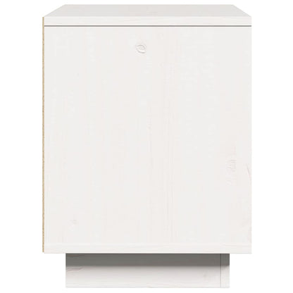 White Bedside Cabinet Solid Pinewood Side Table Storage Unit Durable Design