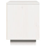 White Bedside Cabinet Solid Pinewood Side Table Storage Unit Durable Design