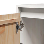 White Bedside Cabinet Solid Pinewood Side Table Storage Unit Durable Design