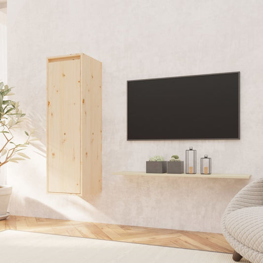 Wall Cabinet White/Honey Brown/Natural  Solid Wood Pine