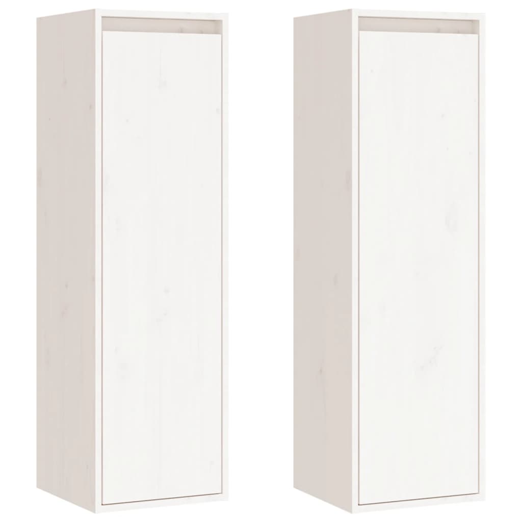 Wall Cabinets 2 Pcs Honey Brown/White/Natural Solid Wood Pine