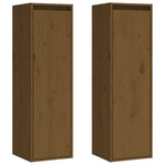 Wall Cabinets 2 Pcs Honey Brown/White/Natural Solid Wood Pine
