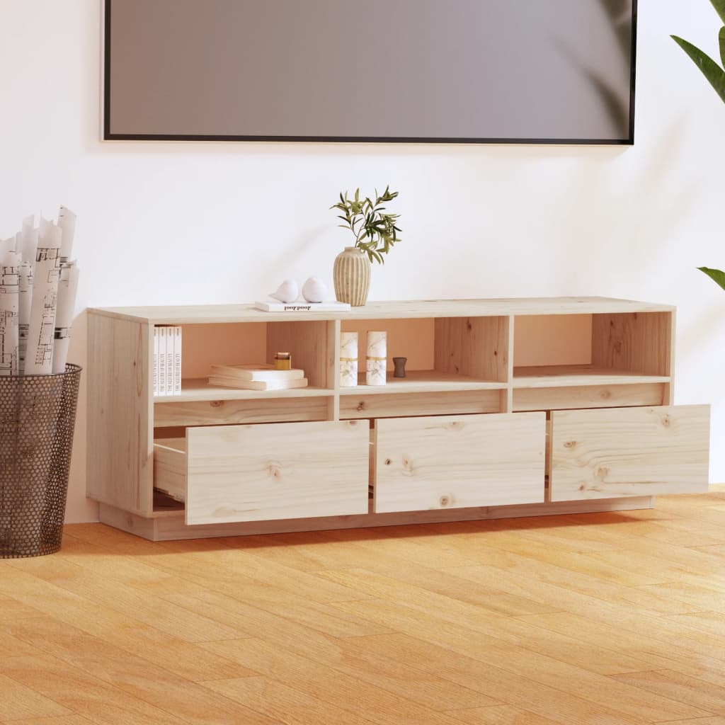 Tv Cabinet Stands Natural/Black/Honey Brown Solid Wood Pine