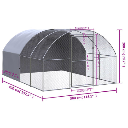Large Chicken Coop 3x4x2m Galvanised Steel | HomeAndLiving