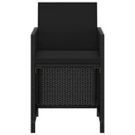 3 Piece Garden Dining Set with Cushions Poly Rattan Black