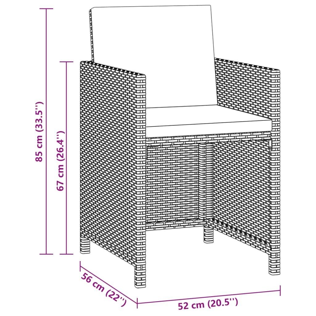 Decorative 3 Piece Garden Dining Set Home Use Outdoor Living 