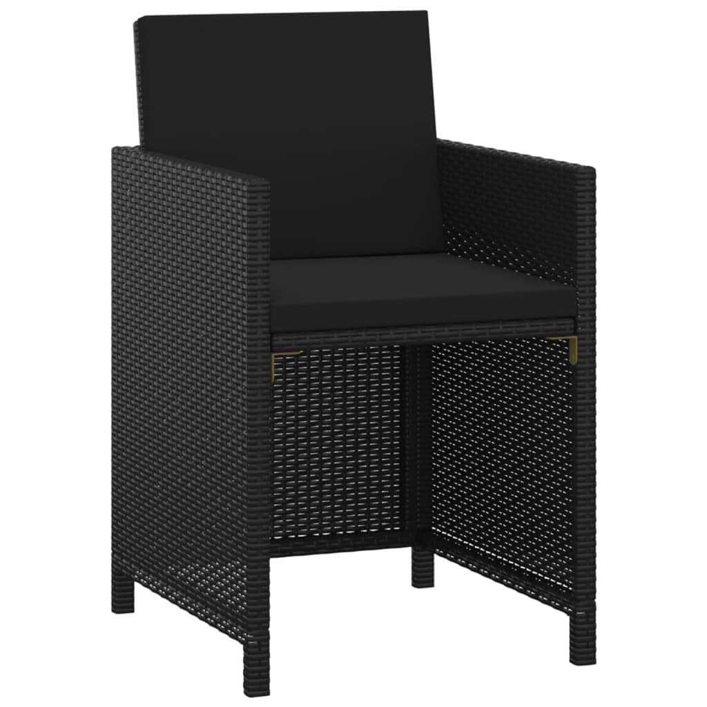Stylish 3 Piece Garden Dining Set Black Living Space Upgrade Urban Style 