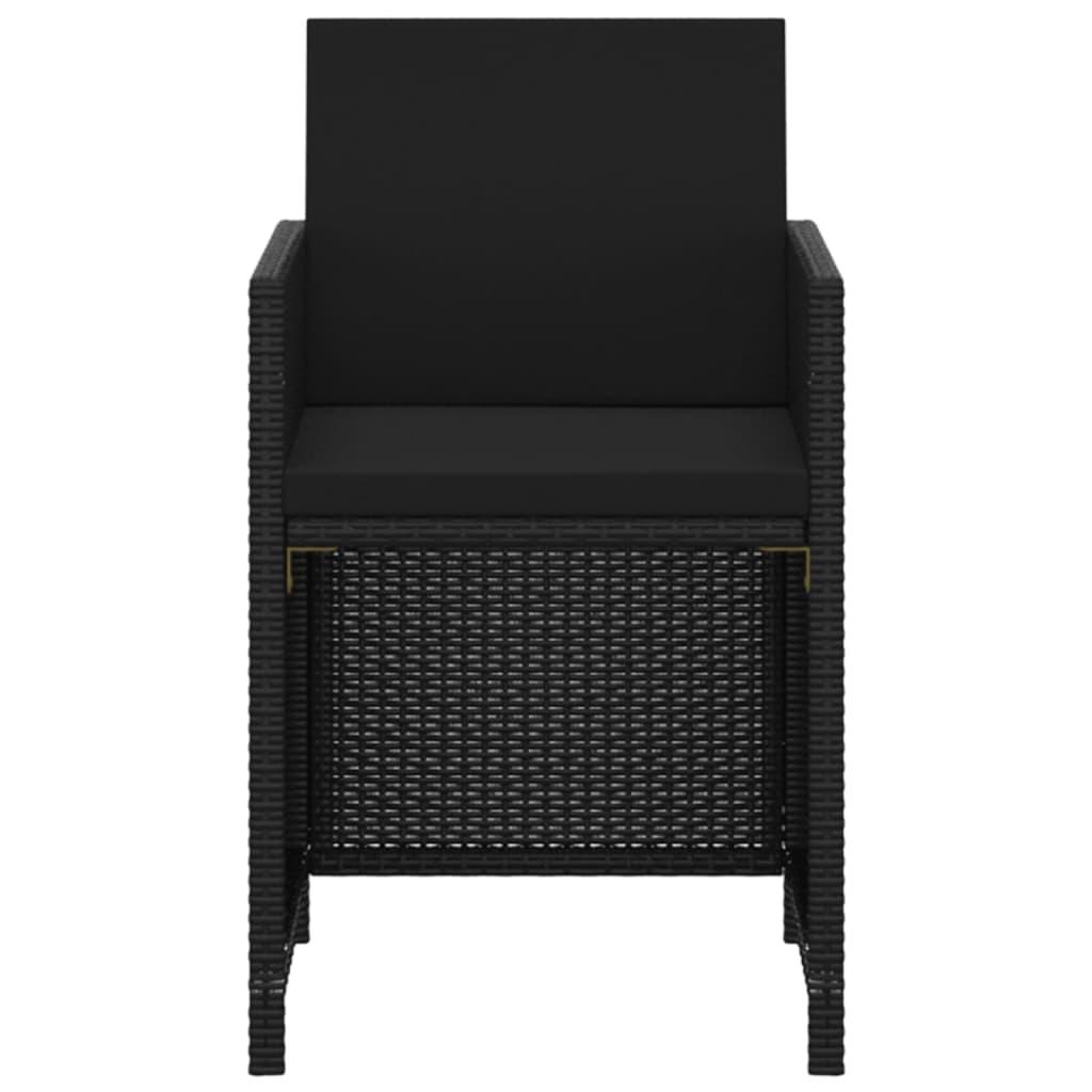 Stylish 3 Piece Garden Dining Set Black Living Space Upgrade Urban Style 