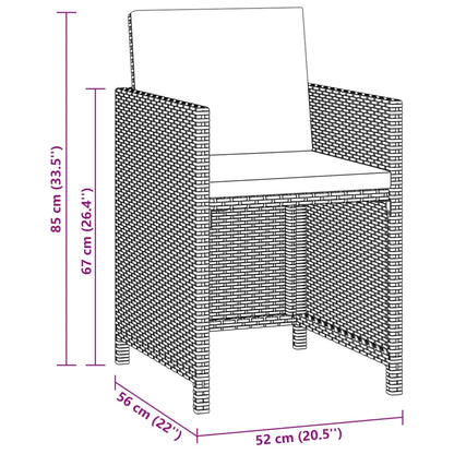 Stylish 3 Piece Garden Dining Set Black Living Space Upgrade Urban Style 