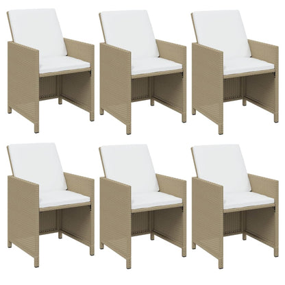 Garden Dining Set with Cushions 11 pcs  Poly Rattan Beige