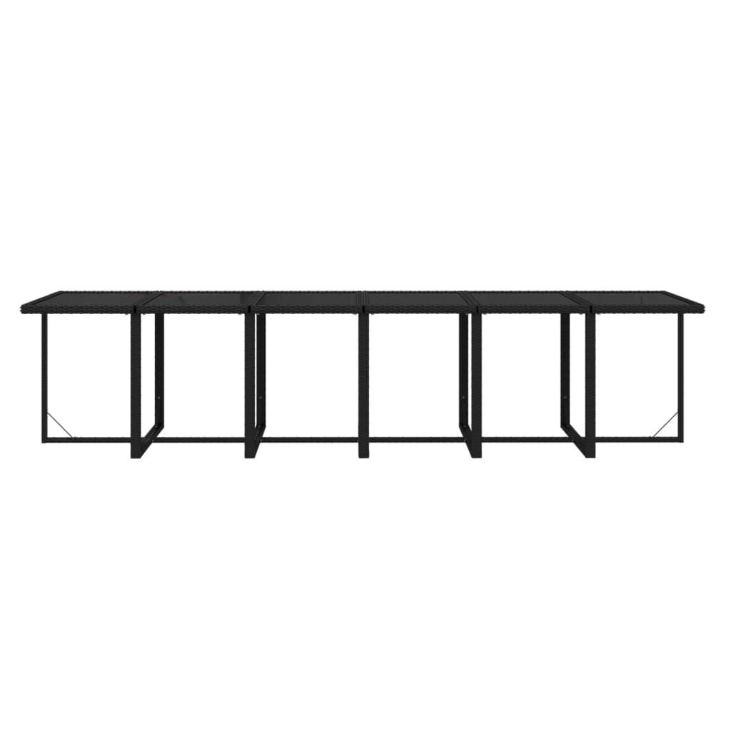 13 Piece Garden Dining Set with Cushions Poly Rattan - Black