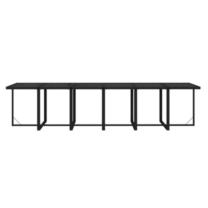 13 Piece Garden Dining Set with Cushions Poly Rattan - Black